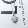 925 Sterling Silver Heart Shape White Pink Blue Opal Necklaces & Pendants with Cubic Zirconia Fine Jewelry Gift | Vimost Shop.