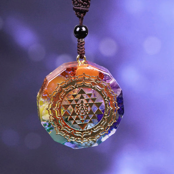 Orgonite Pendant Sri Yantra Necklace Sacred Geometry Chakra Energy Necklace Meditation Jewelry | Vimost Shop.