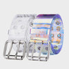 Transparent Two Row PVC Belt Women Fashion Laser Invisible Square Pin Buckle Multihole Dazzling Belts For Ladies Waistband | Vimost Shop.