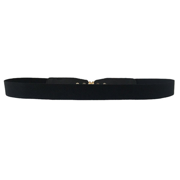 Women Belt Metal Leaf Buckle Leather Belt Elastic Waistband Skinny Slim Decoration Belt For Dress pasek damski ceinture femme #L | Vimost Shop.