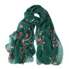 Women Scarves Ladies Embroidery Chiffon Scarves Scarf Hijab Wrap Shawls Beachwear Female Wraps Scarves Bufandas | Vimost Shop.
