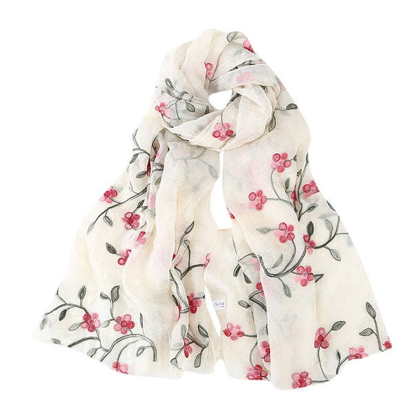 Women Scarves Ladies Embroidery Chiffon Scarves Scarf Hijab Wrap Shawls Beachwear Female Wraps Scarves Bufandas | Vimost Shop.