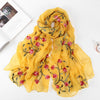 Women Scarves Ladies Embroidery Chiffon Scarves Scarf Hijab Wrap Shawls Beachwear Female Wraps Scarves Bufandas | Vimost Shop.