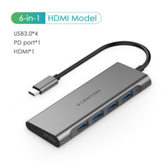 Lention USB-C Multi-Port Hub with 4K HDMI Output, 4 USB 3.0, Type C Charging Adapter for 2020-2016 MacBook Pro13/15/16, Surface