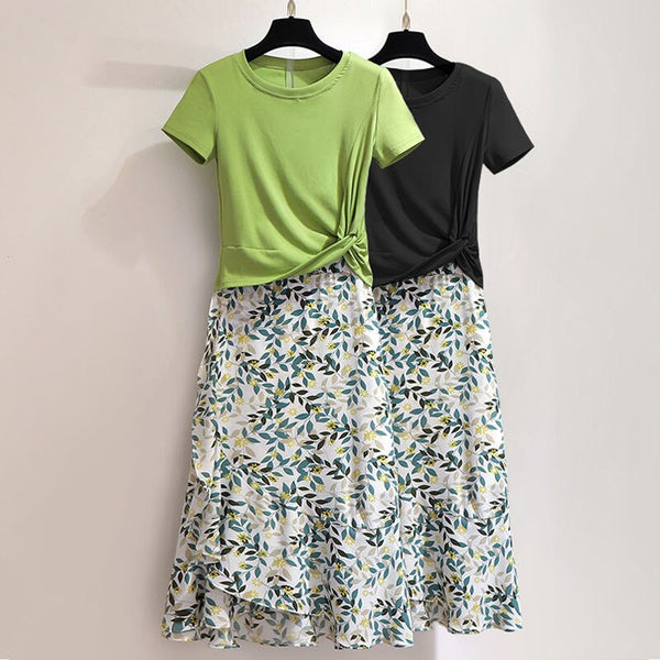 Two-piece Shirt + dressKits/Piece New Tide Summer Dress Piece Female Summer Western Style Fashion | Vimost Shop.