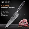 5 PCS Kitchen Knives Set 67 Layers VG 10 Japan Damascus Steel Chef Cleaver Santoku Utility Paring Knife Pakkawood Handle | Vimost Shop.