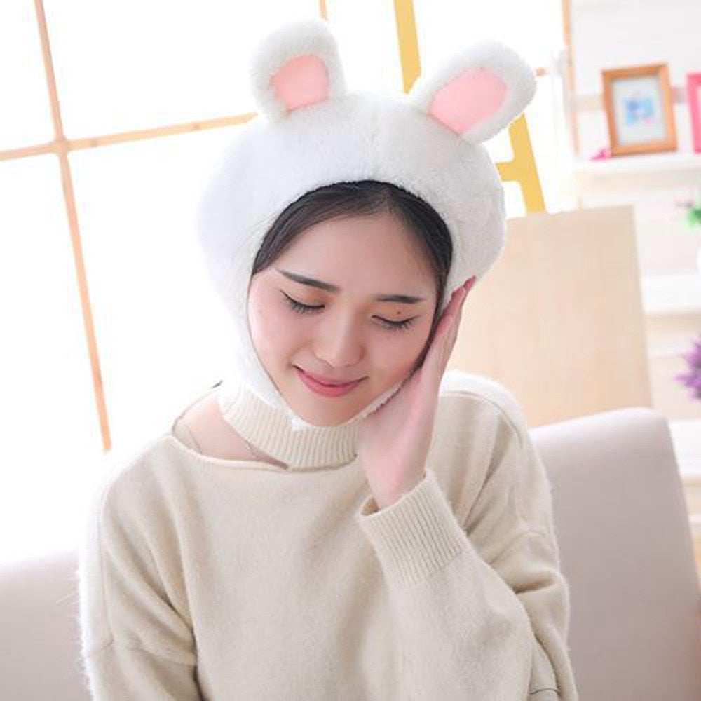 Funny Animal Cute Rabbit Ear Hat Cap Head Cover Plush Ear Hat Girl Dress Party women's hats bonnet femme Headwear caps 7.6 | Vimost Shop.