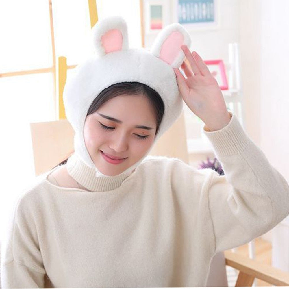 Funny Animal Cute Rabbit Ear Hat Cap Head Cover Plush Ear Hat Girl Dress Party women's hats bonnet femme Headwear caps 7.6 | Vimost Shop.