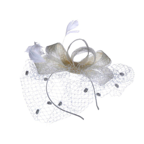 Women Wedding Mesh Hat Fascinator Penny Ribbons Feathers Wedding Party Feather Retro Elegant Hair Bands Hoop Accessories 2020 | Vimost Shop.