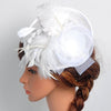 Women Wedding Mesh Hat Fascinator Ribbons And Feathers Wedding Party Cap Feather Retro Elegant Hair Bands Hoop Accessories 2020 | Vimost Shop.