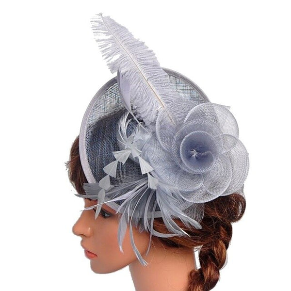 Women Wedding Mesh Hat Fascinator Ribbons And Feathers Wedding Party Cap Feather Retro Elegant Hair Bands Hoop Accessories 2020 | Vimost Shop.