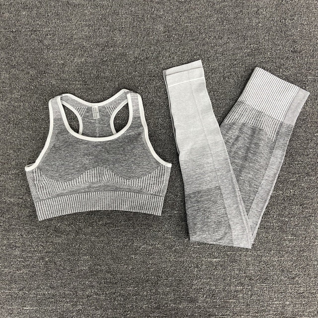Seamless Gym Yoga Set For Women Fitness Bra Short Shirt Top Leggings Shorts Tracksuit Running Workout Sports Suit Hips Lifting | Vimost Shop.