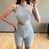 Seamless Ribbing Yoga Sets Women Gym Clothes Bra Top And Shorts Sexy Fitness Sportswear Suit Running Workout Energy Tracksuit | Vimost Shop.