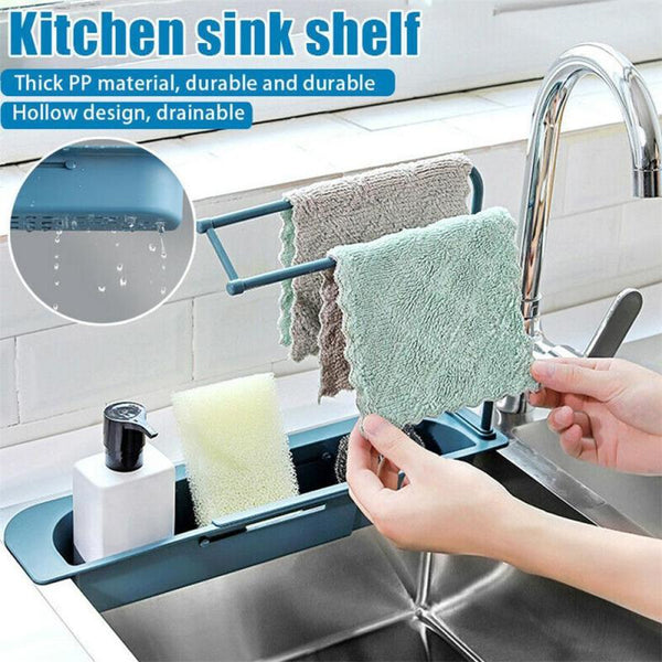 Telescopic Sink Shelf Kitchen Soap Sponge Sink Drain Rack  Sinks Holder Organizer Storage Basket Kitchen Gadgets Accessories | Vimost Shop.