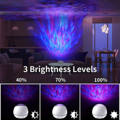 Remote Control Night Light TF Cards Timer Projector Light Bedroom Decor Bluetooth Music Player Speaker LED Ocean Wave Projector | Vimost Shop.