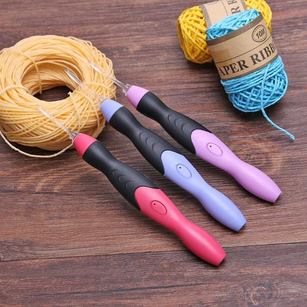 9 in 1 Light Up Crochet Hooks Knitting Needles USB Rechargeable LED Knitting Tools DIY Weaving Sweater Sewing Accessories | Vimost Shop.