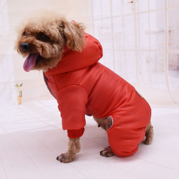 New Winter Dog Clothes  S-XXL Soft Fleece Dog Jumpsuit Small Puppy Coat Pet Outfits 4-legged Windproof Warm Dog Hoodie Clothing | Vimost Shop.