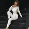 Autumn Striped Tracksuit Set For Women Casual Gym Running Sports Work Out Slim Outfits Striped Long Sleeve Top Pencil Pants Suit | Vimost Shop.