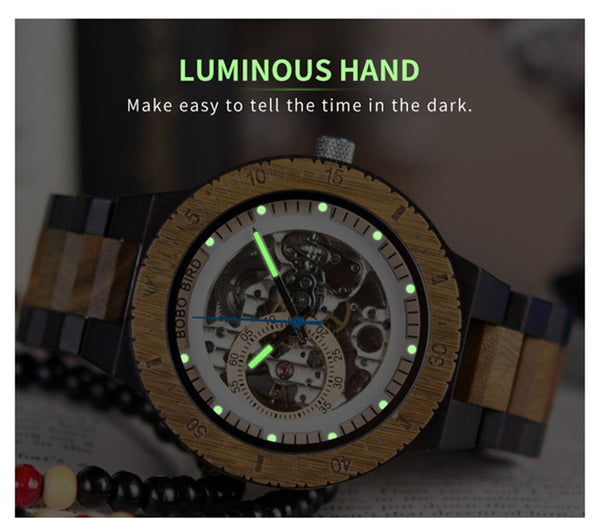 Retro Design Automatic Mechanical Watch erkek kol saati With Side Label Luminous Hand | Vimost Shop.