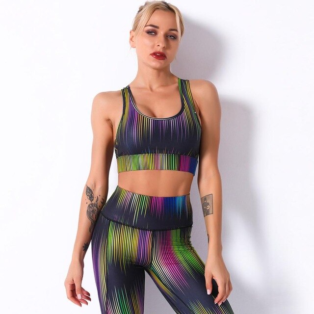 Print Yoga Leggings Seamless High Waist Pants Fashion High Elastic Slim Hips Lifting Trousers Gym Fitness Workout Running Sports | Vimost Shop.