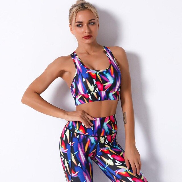 Print Yoga Leggings Seamless High Waist Pants Fashion High Elastic Slim Hips Lifting Trousers Gym Fitness Workout Running Sports | Vimost Shop.