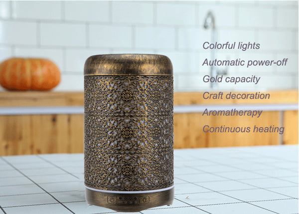 Essential Oil Diffuser Metal Ultrasonic Difusor Cool Mist Air Humidifier LED Light Quiet Shut Off  Nano Bronze Color 250ml Gift | Vimost Shop.