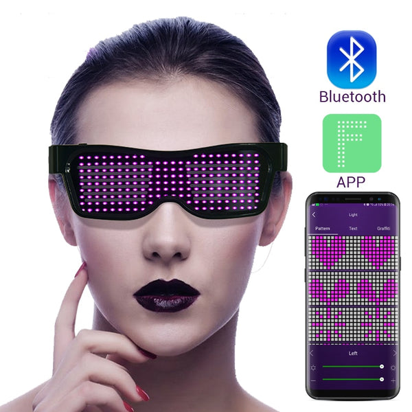 Magic Bluetooth LED Party Glasses APP Control Luminous Glasses EMD DJ Electric Syllables Glow Party Supplies Drop Shipping | Vimost Shop.