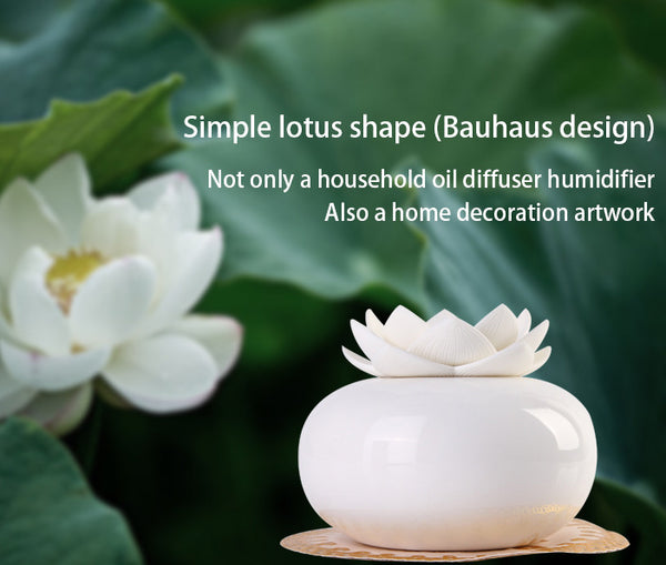 200ml Flower Essential Oil Diffuser Decorative Aromatherapy Diffusor,Cute Lotus Ceramic Humidifier Crafts ,USB Timer 12 Hours | Vimost Shop.