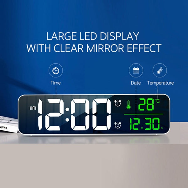 LED Digital Alarm Clock Watch For Bedrooms Table Digital Snooze Electronic USB Desktop Mirror Clocks Home Table Decoration # | Vimost Shop.