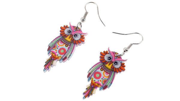 Animal Acrylic Stud Dangle Drop Owl Birds Big Long Earrings News Fashion Jewelry For Girls Women Teens KIDS Anime Gift | Vimost Shop.