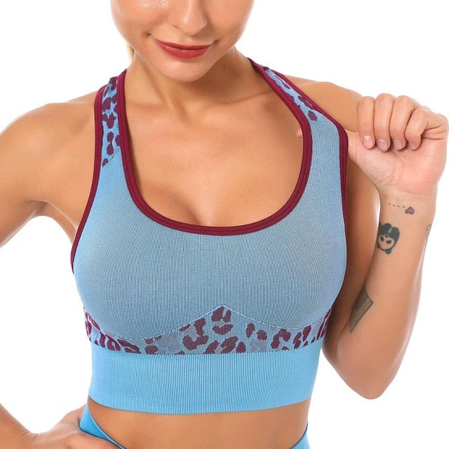 Seamless Leopard Yoga Suit Gym Clothings Women Bra Top And Leggings Sexy Fitness Sports Running Push Up Hips Lifting Tracksuit | Vimost Shop.