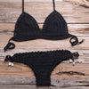 Sexy Crochet Bikini Two Pieces Set Halter Bra Tie Top Knitted Shorts Biquini Summer Beach Swimwear Hollow Swimsuit Bathing Suit | Vimost Shop.