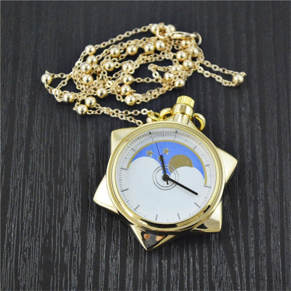 Anime Sailor Moon 20th Anniversary Crystal Star Model Toy Pocket Gold Pocket Watch Necklace Metal Pendant Cosplay Jewelry Gift | Vimost Shop.