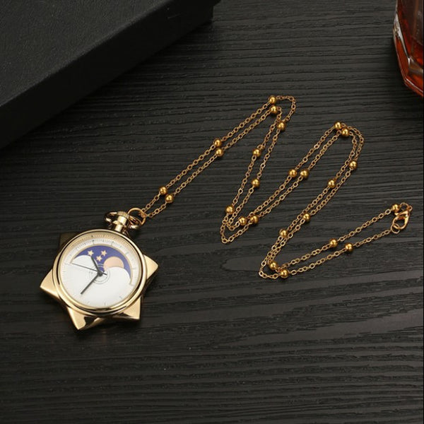 Anime Sailor Moon 20th Anniversary Crystal Star Model Toy Pocket Gold Pocket Watch Necklace Metal Pendant Cosplay Jewelry Gift | Vimost Shop.