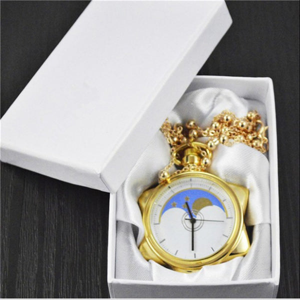 Anime Sailor Moon 20th Anniversary Crystal Star Model Toy Pocket Gold Pocket Watch Necklace Metal Pendant Cosplay Jewelry Gift | Vimost Shop.