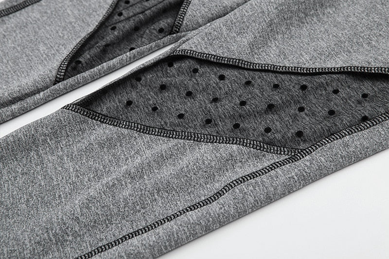 Seamless Yoga Two Piece Set Fashion Sheer Mesh Patchwork Bra Top Leggings Sports Fitness Suit Running Energy Workout Tracksuit | Vimost Shop.