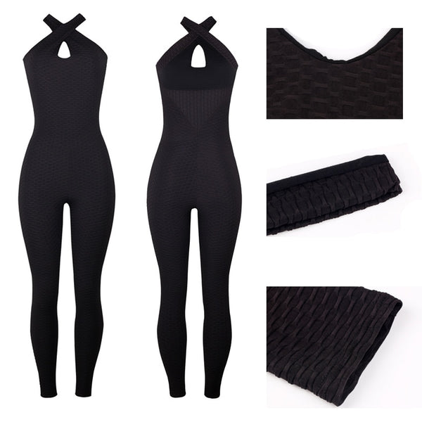 Fashion Women Sport Suit sexy open back Yoga Set Fitness jumpsuit women’s tracksuit tummy control Gym Pants Sportswear | Vimost Shop.