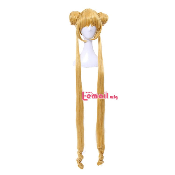 Sailor Moon Cosplay Wigs Super Long Blonde Wigs with Buns Heat Resistant Synthetic Hair Cosplay Wig Halloween | Vimost Shop.