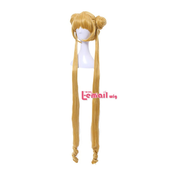 Sailor Moon Cosplay Wigs Super Long Blonde Wigs with Buns Heat Resistant Synthetic Hair Cosplay Wig Halloween | Vimost Shop.