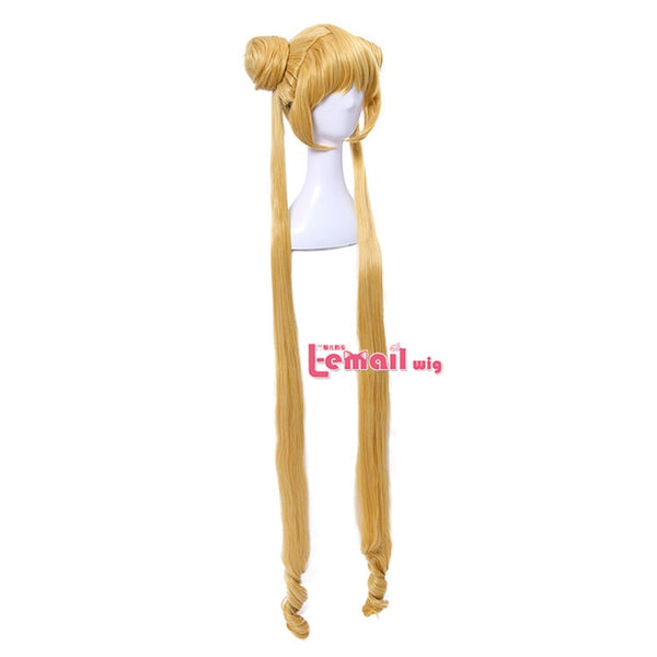 Sailor Moon Cosplay Wigs Super Long Blonde Wigs with Buns Heat Resistant Synthetic Hair Cosplay Wig Halloween | Vimost Shop.