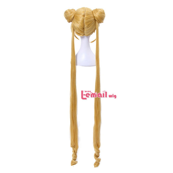 Sailor Moon Cosplay Wigs Super Long Blonde Wigs with Buns Heat Resistant Synthetic Hair Cosplay Wig Halloween | Vimost Shop.