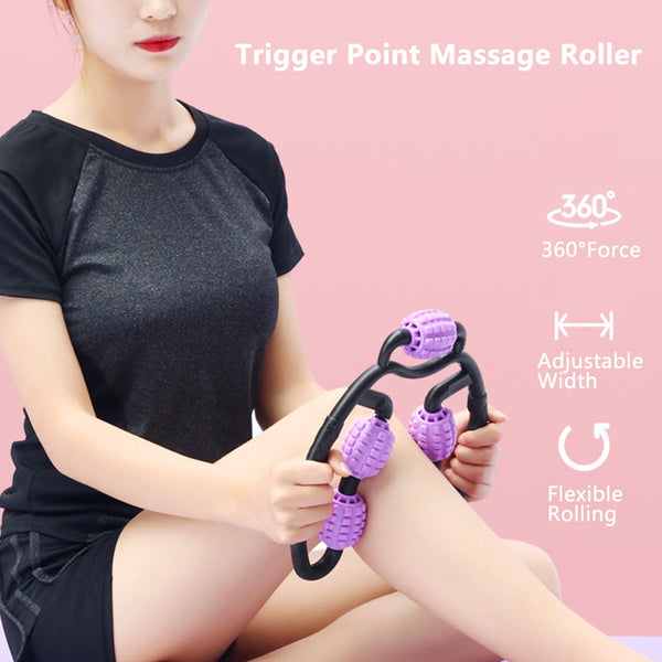 U Shape Trigger Point Massage Roller Tool 5 Wheel Roller Massager for Arm Leg Neck Muscle Tissue Pain Relief Fitness Gym Pilates | Vimost Shop.