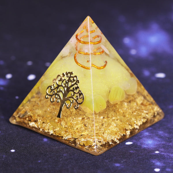 Orgonite Pyramid Tree Of Life Energy The Lucky Ceregat Pyramid Energy Converter To Gather Wealth And Prosperity Resin Decor | Vimost Shop.