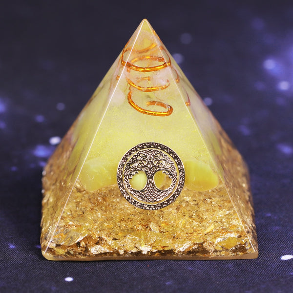 Orgonite Pyramid Tree Of Life Energy The Lucky Ceregat Pyramid Energy Converter To Gather Wealth And Prosperity Resin Decor | Vimost Shop.