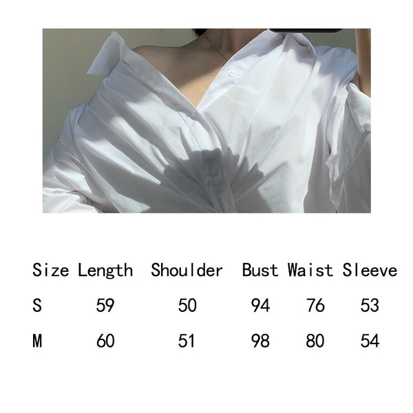 New Cross Design Irregular Loose V-neck Shirt Female Fashion Temperament Top With Clavicle Streetwear | Vimost Shop.