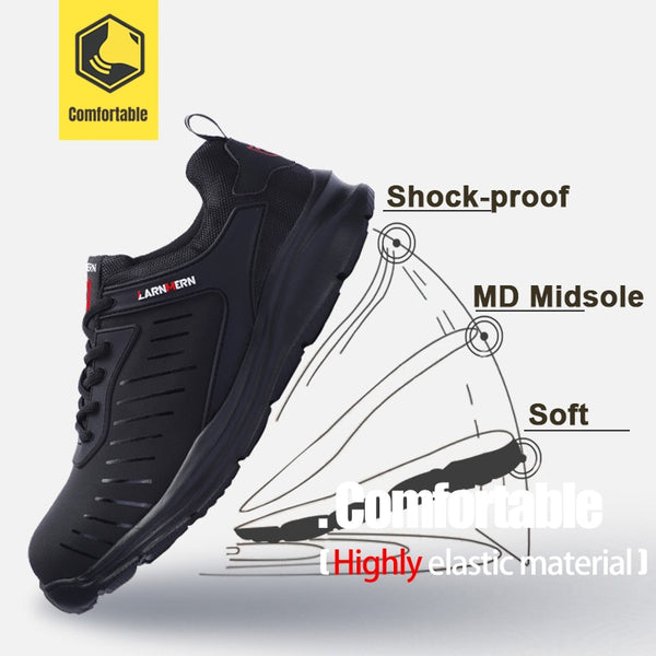 Mens Steel Toe Safety Shoes Work Shoes For Men lightweight Breathable Anti-Smashing Non-Slip Construction Work Sneakers | Vimost Shop.