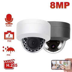 Hikvision Compatible Anpviz 4K 8MP POE IP Camera Dome Security Camera Outdoor Built-in Mic Audio IP66 Onvif 30m IR