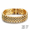 Luxury Gold Color Stainless Steel Bracelet 200mm Wristband Men Jewelry Bracelets Bangles Gift for Him | Vimost Shop.