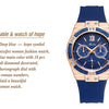 Women's Watches Chronograph Rose Gold Sport Watch Ladies Diamond Blue Rubber Band Xfcs Analog Female Quartz Wristwatch | Vimost Shop.