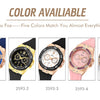 Women's Watches Chronograph Rose Gold Sport Watch Ladies Diamond Blue Rubber Band Xfcs Analog Female Quartz Wristwatch | Vimost Shop.